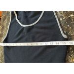 INC  Black Rib Knit  Tank Sweater Ruffle Striped  Midi Dress M Work Office Goth Photo 4