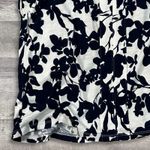 Loft  Floral V Neck Top Womens S White Navy Blue Ruffle Sleeve Cotton Shirt Photo 3