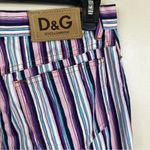 D&G  Dolce & Gabbana Striped Cropped Jeans Womens 26 Purple Multi Retro Photo 4