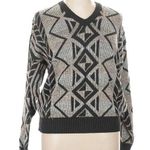 London Fog Vintage Black Brown Gray V-Neck Pullover Knit Sweater Women’s Size XL Photo 0