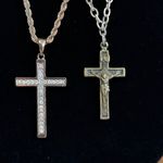 Gold tone and and Brass Cross Crucifix Necklaces Photo 1