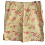 Christopher & Banks Vintage Yellow Citrus Fruit Print A-Line Skirt Size 12 Y2K Photo 0
