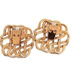 Vintage Abstract Wavy Spirals Gold Tone Clips Shoes Scarves Versatile 1.5” Photo 2