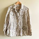 Chico's Olive Green Cream Animal Print Lightweight Jacket Zip-Up Size 0 (S-6) Photo 1
