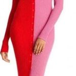 STAUD Shoko Two Tone Split Cardigan Dress Size Large Color Pink Red Photo 0