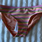 Billabong  Pink and Orange Striped Bikini Bottom Photo 0
