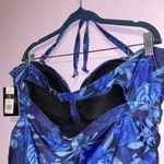 NEW Simply Fit Swim Dress Women 3X Blue Floral One Piece Swimsuit Photo 5