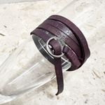 Good Works Leather Wrap Around Bracelet Purple Matthew 19:26 and 8:13 Photo 0