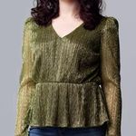 Vera Wang Puff Sleeve Peplum Top Photo 0