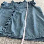 J.Crew  Sleeveless Ruffled Denim Chambray Button Up Top Size L Photo 8