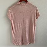 Free People We the Free  The Posh Tee Pink Collar Linen Blend V Neck Top XS Photo 3