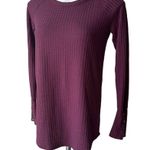 Chaser Wisteria Waffle Knit Thermal Top Burgundy Purple Photo 6