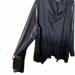 Spanx Drape Front Faux Leather Convertible Jacket in Black Size 3X Photo 3