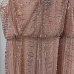 Adrianna Papell  Blush Sequin Dress sleeveless floor length flowy 12 formal party Photo 6