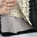 Anthropologie  Leifnotes Patchwork Lace Boho Skirt  Black Cream Crochet Size 4P Photo 3