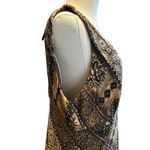 Rabbit Rabbit Rabbit Dress Midi Browns Aztec Sleeveless Sheer Lined Boho SZ 16 Brown Photo 4