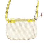 BOUFFANTS and BROKEN HEARTS Kendra Bag Dandy Lemon Beaded Crossbody Purse White Photo 7