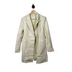 Avec Les Filles Women’s Leather Blazer Dress in Cream Size M Photo 3
