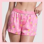 PINK - Victoria's Secret PINK Victoria’s Secret Silky Boxy Pajama Shorts Pink Lemons Size MEDIUM Photo 0