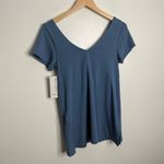 Athleta NWT  Essence‎ Support Top Dusty Blue Built In Bra Workout Size Small Photo 8