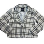 Bagatelle Blazer Womens Notch Lapel Casual Plaid Jacket Grey Cream Size Large Photo 0