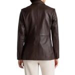 Quince 100% Leather Blazer Brown Women's SIZE L 100% AUTHENTIC Size L Photo 8