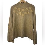 CeCe  Tan Knit Sweater Floral Detailing Photo 1