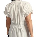 Anthropologie PILCRO  The Tatum Flutter Sleeve Henley Blouse White Poplin NWT Photo 2