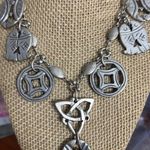 Chico's Silver Tone Charm Necklace Fish Turtle Adjustable Nature Boho 16" + 3" Photo 0