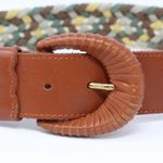 EXPRESS Vintage Leather & Cotton Woven Belt S Photo 2