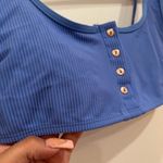 frankie's bikinis  ribbed Henley button blue bikini top Photo 1