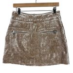 Free People Dust to Dust Crushed Velvet Skirt in Creamy Tan Photo 2