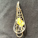 Beautiful genuine amber hair pin 💖 Gold Photo 3