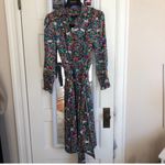 J.Crew Pleated Midi in Navy True Teal Grazing Goats Shirt Dress 4 Photo 4