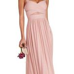 Birdy Grey Dusty Rose Pink Chiffon Full Length Mesh Cutout Elyse Dress Photo 0