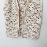 [Vintage] Handmade Crochet Knit Beige Cream Open Vest Boho Size Small Medium Brown Photo 6