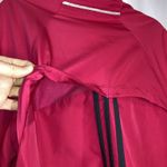 Adidas  Track Jacket Women XL Pink Red 3 Stripe Jogger Windbreaker Reflective Zip Photo 6
