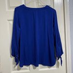 Michael Kors MK Blue Blouse Shirt Top 3/4 Sleeve Size M Medium Photo 7