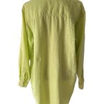 Sag Harbor Oversized Linen Button Down Shirt M Spring Green Chartreuse Photo 1