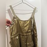 Anthropologie Love The Label Sleeveless Utility Satin Green Midi Dress Size XS Photo 5