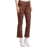 7 For All Mankind NWT Leopard-Print High-Rise Slim-Fit Kick Flare Jeans Photo 6