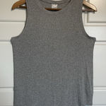 Athleta  Gray Ribbed‎ Tank Top Sleeveless Athletic Casual Top Size S Photo 0