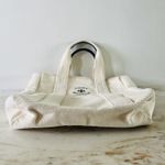 Tory Burch Mercer Natural Canvas Medium Tote Bag Photo 5