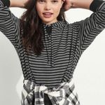 Hollister Must have collection Navy Striped Waffle Knit Hoodie Photo 2