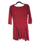 JACK  Red & Black Floral Print Dress Mini Jacquard A Line 3/4 Sleeve Size 4 Photo 1