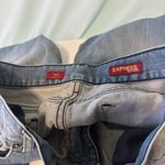 EXPRESS Vintage Eva Blue Flare Jeans with Black Floral Embellished Goth Photo 7