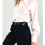 Vintage Sheer Pleated Blouse in Light Pink | Size L Size L Photo 5