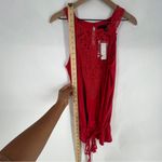 White House | Black Market Coral Red Lace Sleeveless Tie Waist Top NWT Size L Photo 8