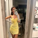 Pale Yellow Mini Dress Size XS Photo 4