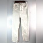 ZARA  4 Women's High Rise Raw Hem Jeans - White Photo 7